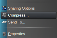 Right-click on a file and select "Compress..."